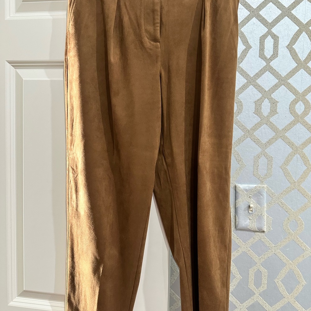 Calvin Klein Tan faux Suede Trousers